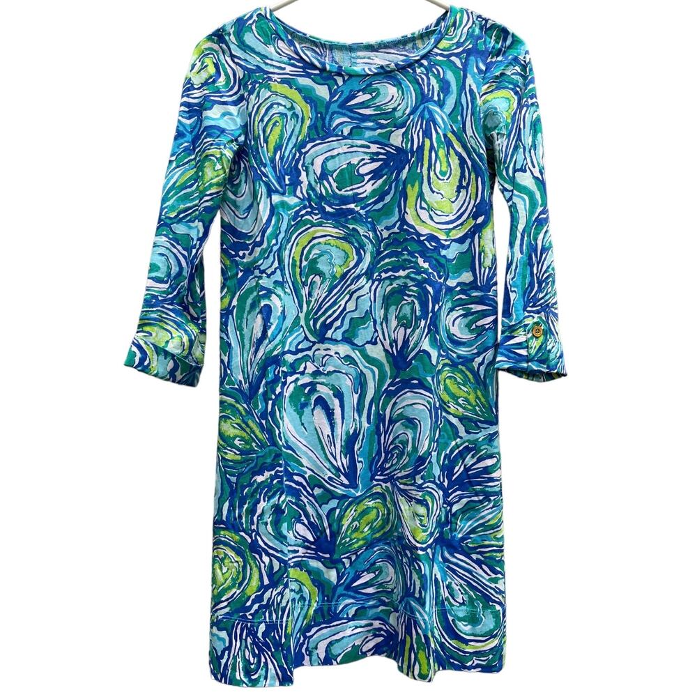 Lilly Pulitzer Linden Dress in Oh Shucks Oyster 100% Pima Cotton Women's XXS